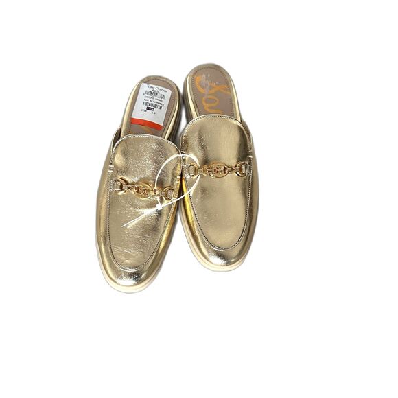 Sam Edelman Shoes - Sam Edelman KIRA BIT MULE AMBER GOLD LEATHER Gold Slip-On Loafers Sandals New